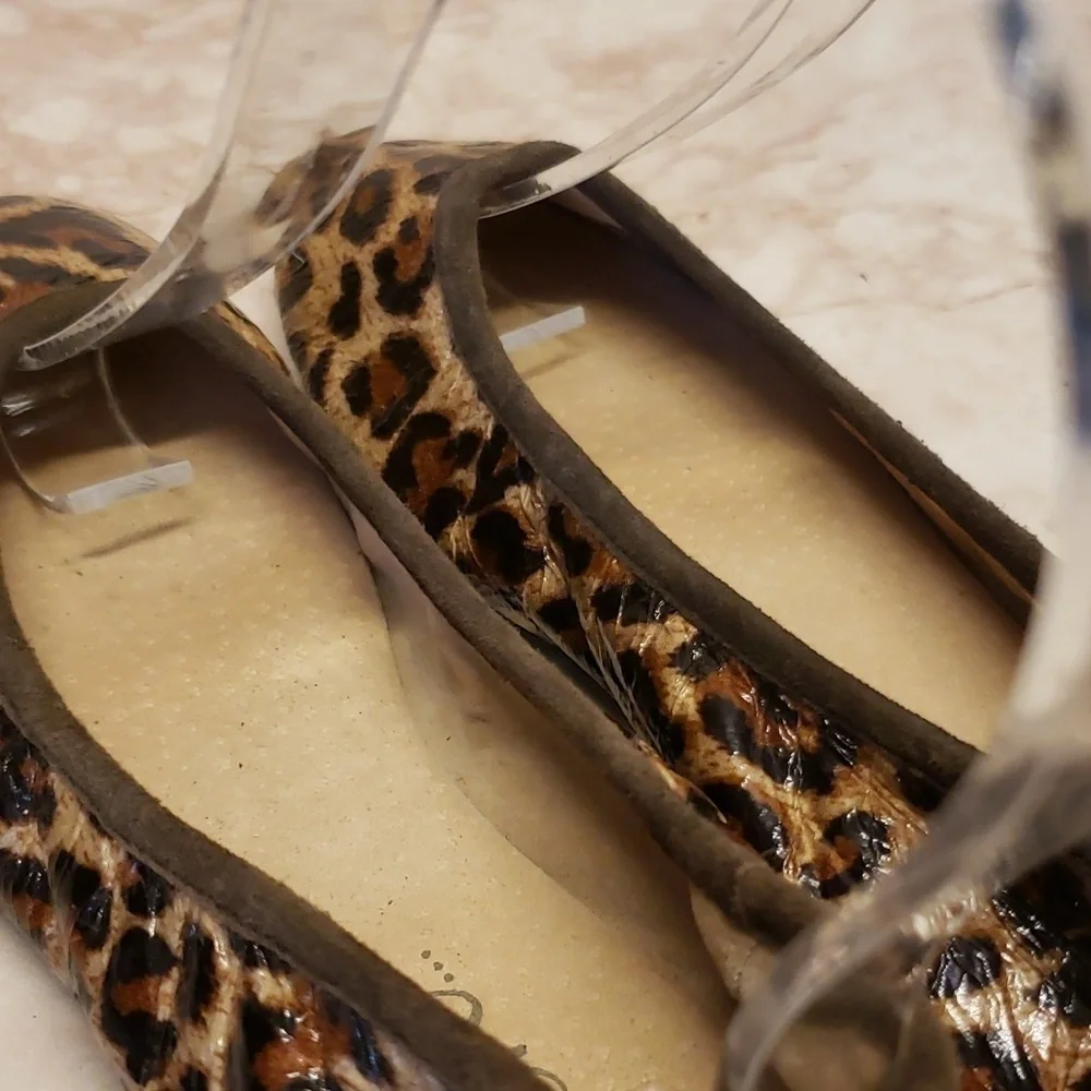 Peek youth animal print man made faux leather ballet flats size  12